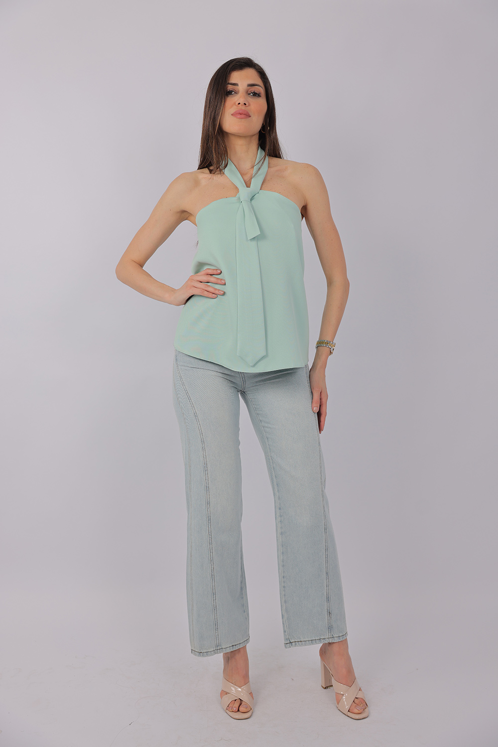 Halter Neck Flowy Top