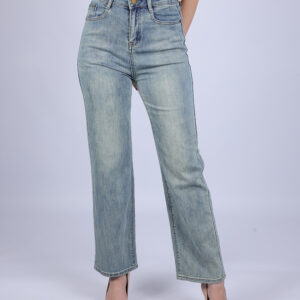 High-Waisted Straight-Leg Jeans